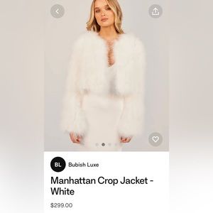 Bubish Luxe Manhattan White cropped fur coat!